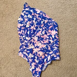 Summersalt Sidestroke Floral One Piece Swimsuit - Blue and Pink